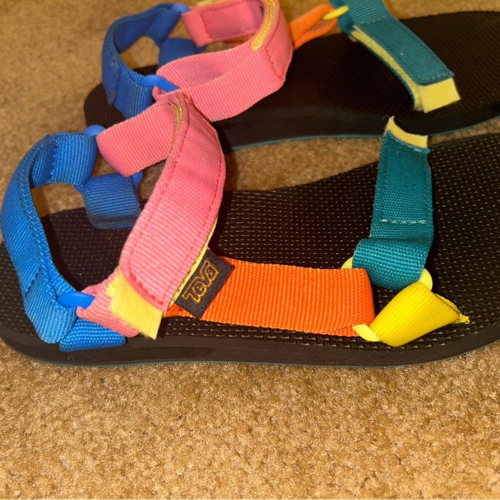 Teva Women Sandals  Size 8- Pink, Blue, Orange, Yellow